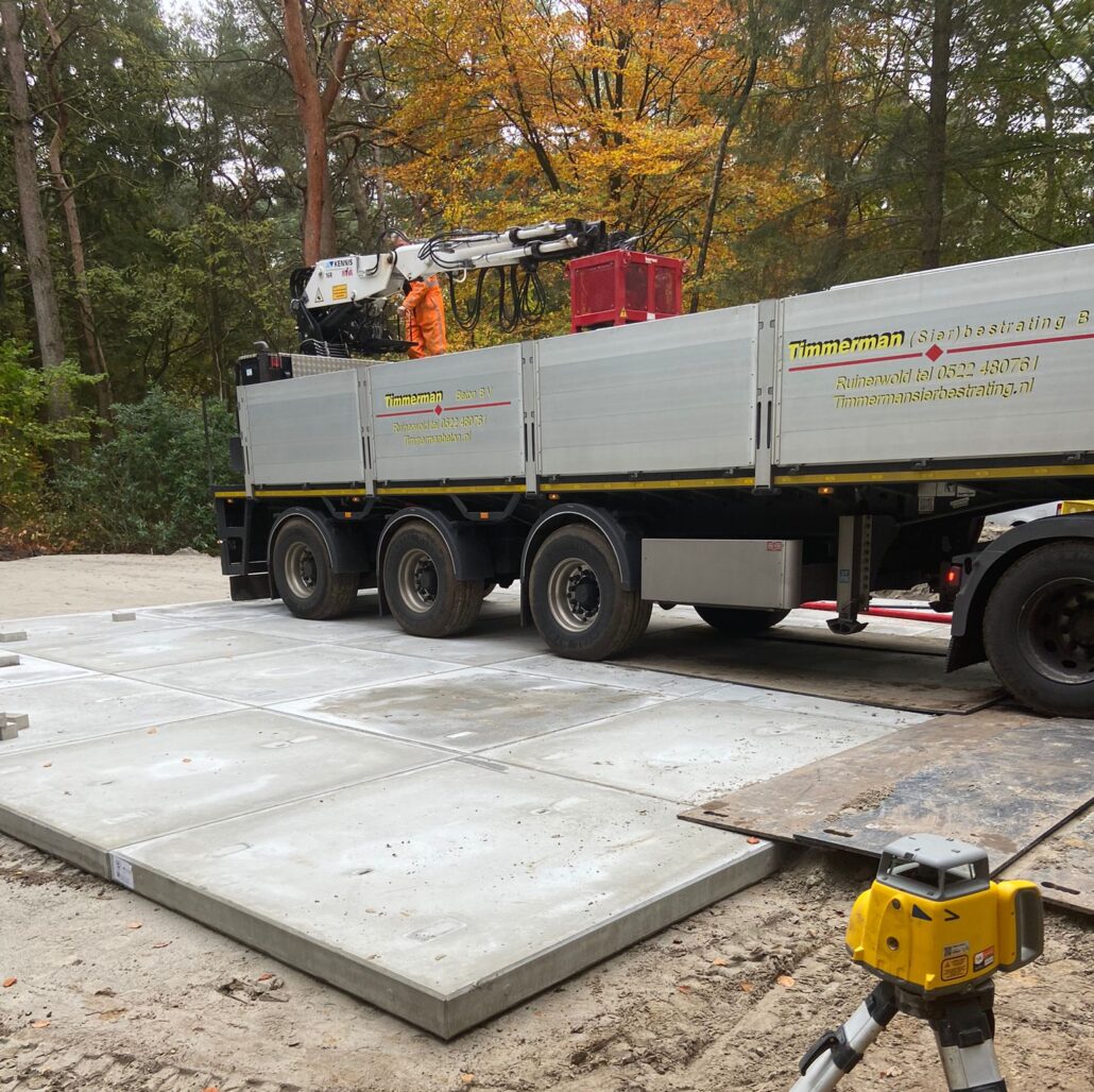 betonplaten fundering tijdelijke woning